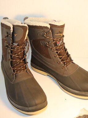 NWOB NORTIV 8 Avenue Insulated Waterproof Winter Boots Size 15, Brown-Black
